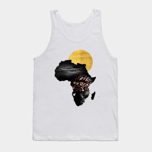 Africa Map Afrocentric Black Woman Portrait Tank Top